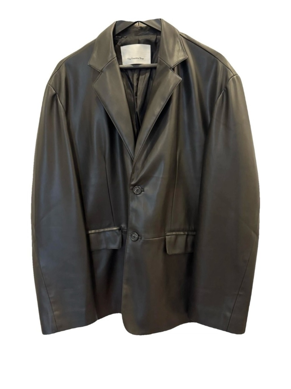 The Frankie Shop Black Leather Blazer